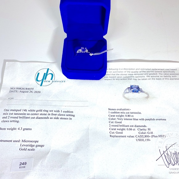 Jewelry - 14K, Tanzanite, Diamond Appraised Ring (6.5)